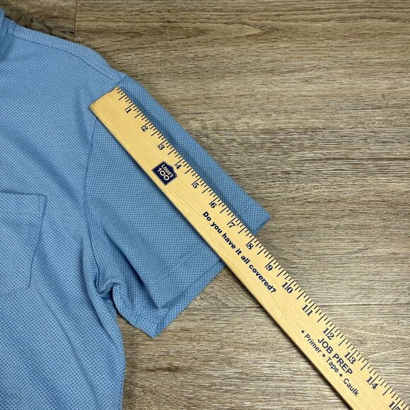 Mack Weldon Men's Short Sleeve Polo Shirt One Pocket Size L Blue - Picture 6 of 8